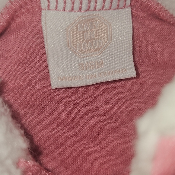 2 Piece Baby On Board Pink Quilted Toddler Pullover with Bunny Design Size 3-6 M - Picture 5 of 7